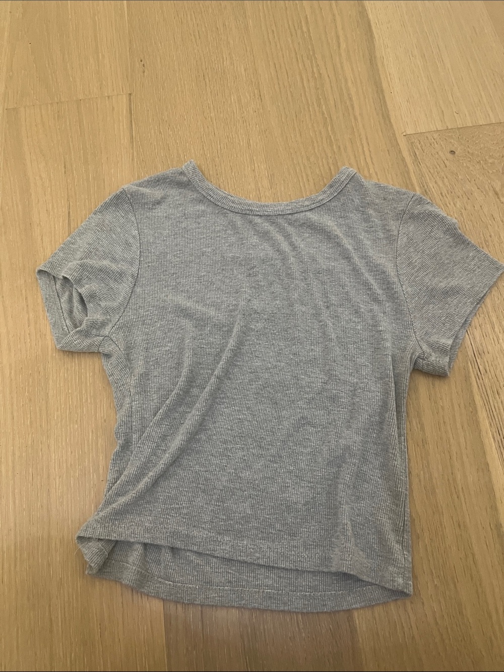 Target Women's Short Sleeve Ribbed Tee in Heather Gray